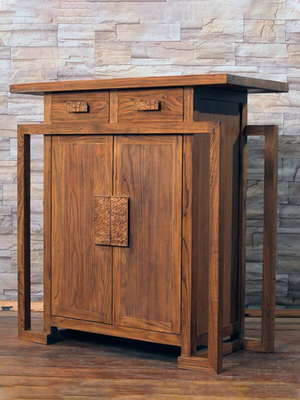 Elm Wood Shoe Cabinet