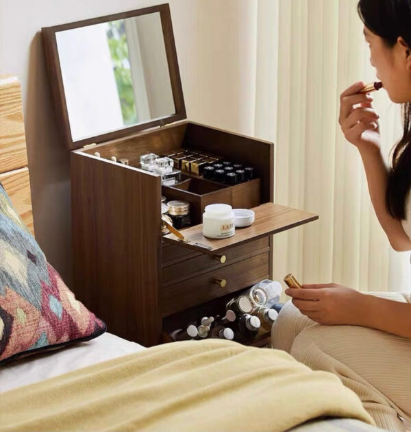 Wooden movable cosmetics vertical storage cabinet - Image 2