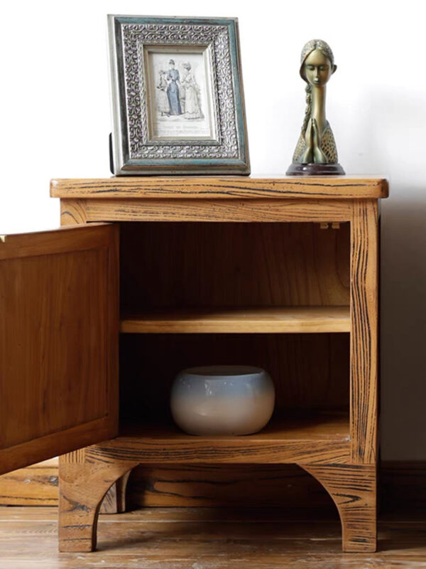 Elm solid wood bedside table - Image 7