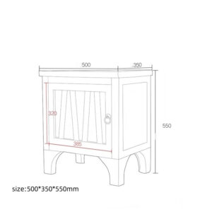 Elm solid wood bedside table