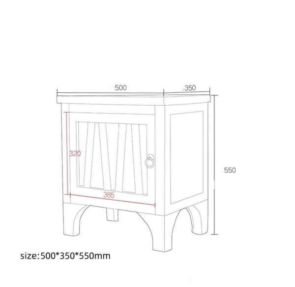 Elm solid wood bedside table