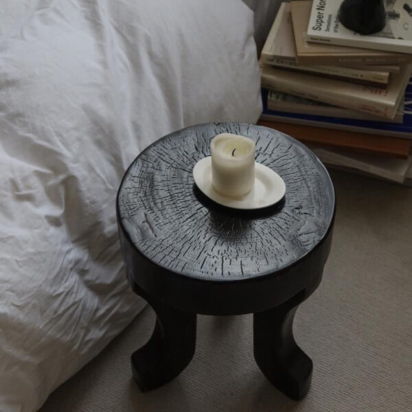 Solid Wood Oval Low Stool - Octopus-Shaped Side Table - Image 8