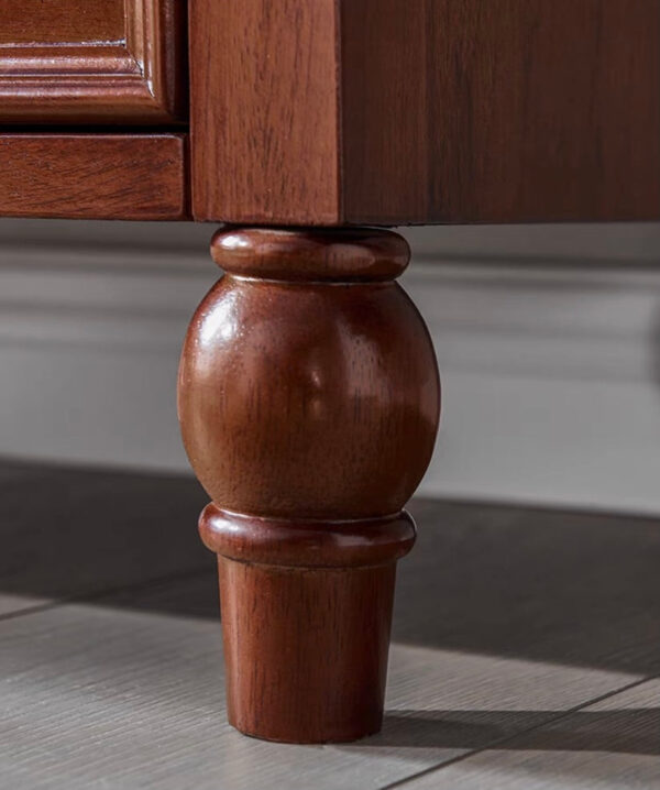 Rustic 3-Tier Tall Bookcase with Drawer, Solid Wood Storage Shelf for Living Room - Image 4