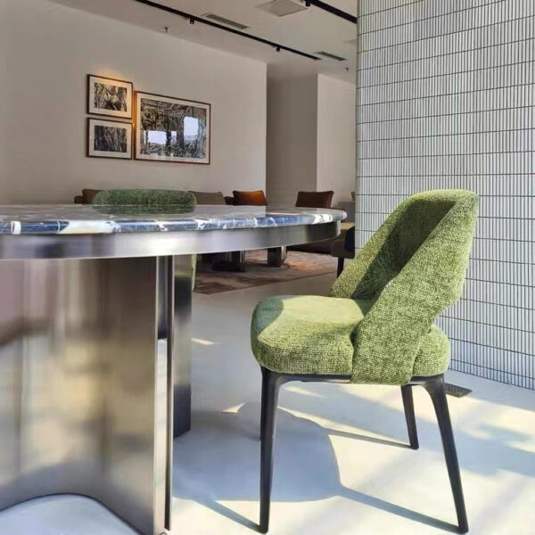 Luxury casual fabric dining chair - Image 6