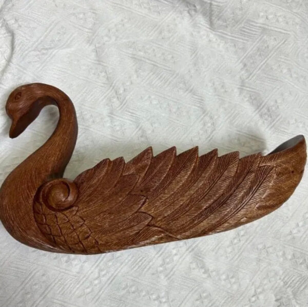 Solid Wood Swan-Shaped Serving Tray - Image 8