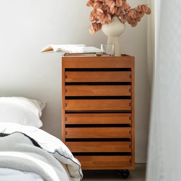 Mobile Solid Wood File Cabinet with 7 Drawers - Image 13