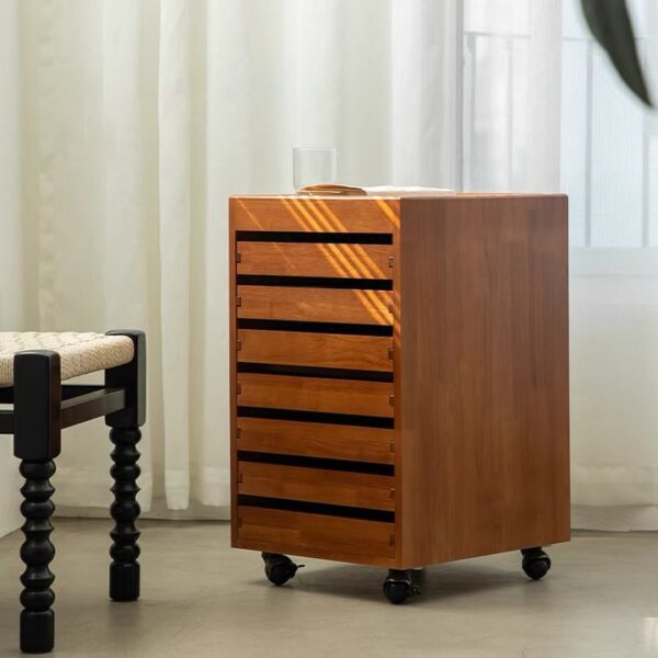 Mobile Solid Wood File Cabinet with 7 Drawers - Image 7