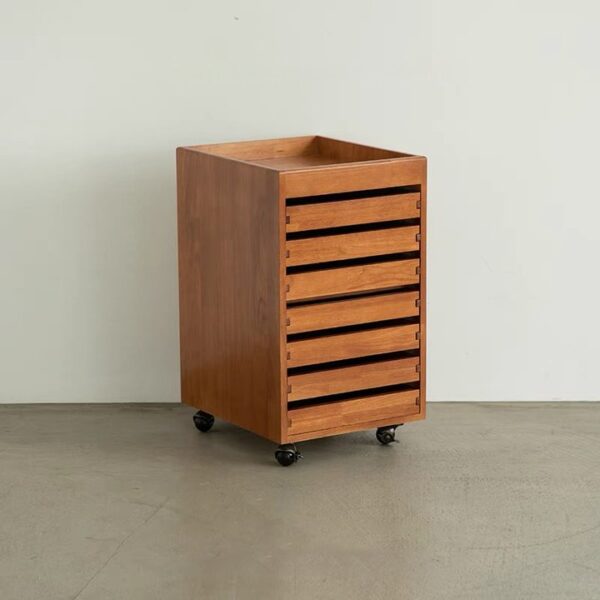 Mobile Solid Wood File Cabinet with 7 Drawers - Image 5