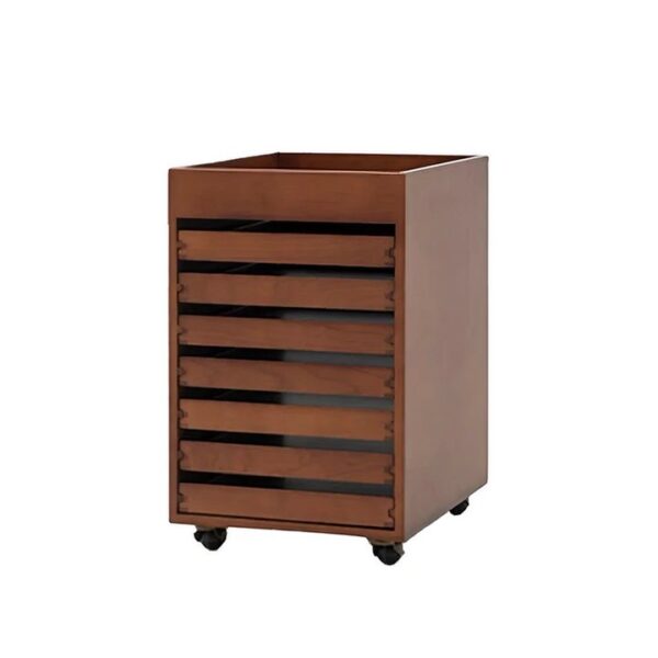 Mobile Solid Wood File Cabinet with 7 Drawers - Image 8